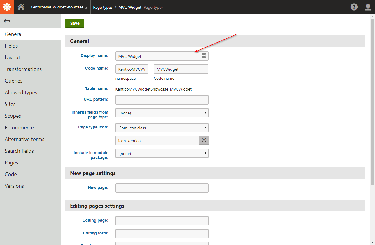 MVC Page Type 1